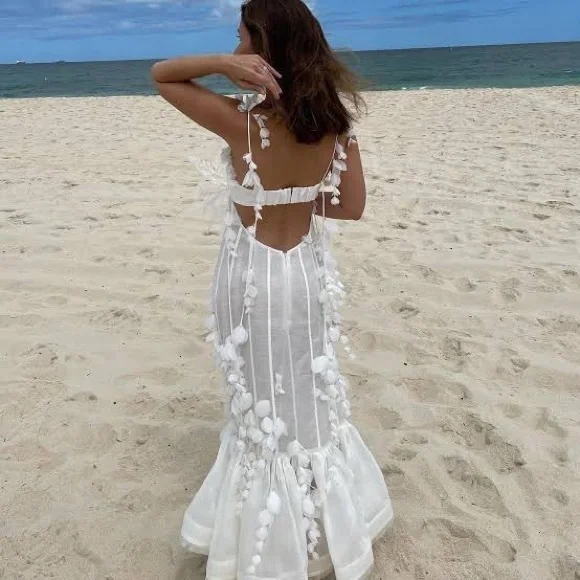 Zimmermann Botanica Silk Linen Petal Gown - Picture 4 of 15